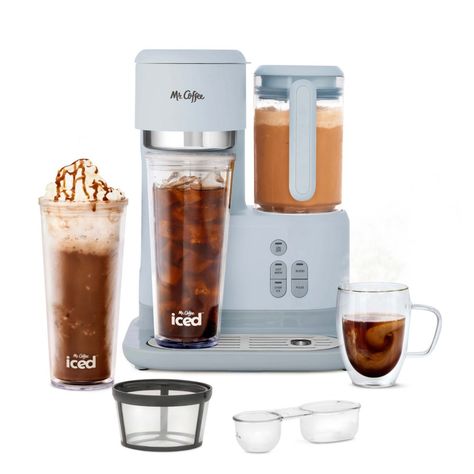 Skip the coffee shop! With its convenient 3-in-1 functionality—frozen, iced, and hot coffee—the Mr. Coffee Single-Serve Frappe, Iced, and Hot Coffee Maker and Blender makes it easy to create your favorite coffee drinks right at home. Coffee Frappe, Iced Coffee Maker, Mr Coffee, Reusable Coffee Filter, Single Serve Coffee Makers, Single Serve Coffee, Coffee Scoop, Reusable Tumbler, Tea Maker