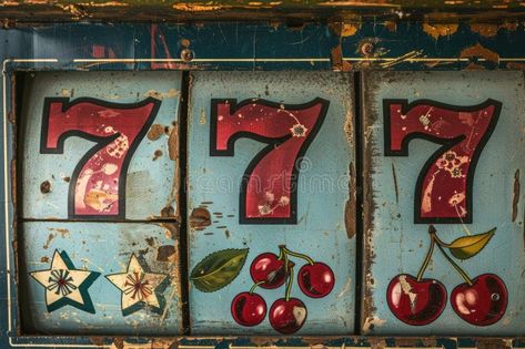 Vintage slot machine adorned with classic symbols like cherries, bars, and lucky sevens. stock photography Vintage Slot Machines, Cherry Bars, Jack King, Slot Game, Machine Design, Slot Machine, Slots Games, 7 And 7, Stock Photography