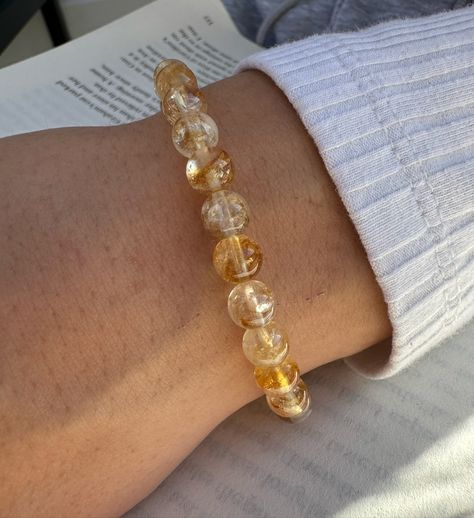 Citrine bracelet ✨💛 . . . . #beads #beadedbliss #beaded #beadedbracelets #beading Citrine Bracelet, Citrine, Beading, Hair Makeup, Bracelet, Beads, Gemstones, Makeup, Hair