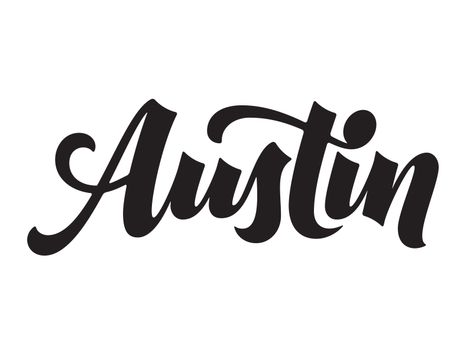 Austin lettering - Lauri  Johnston #script #typography #type #texas Austin Tattoo Name, Austin Name, Tattoo Name Ideas, Brush Lettering Font, Austin Tattoo, Tattoo Name Fonts, Happy Birthday Calligraphy, Happy Birthday Font, Top Fonts