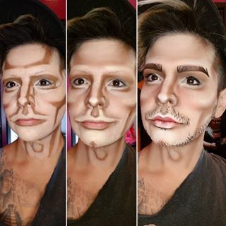 Landon Cider DragKing makeup process, c. 2019  Retrieved from Landon Cider Instagram Drag King Makeup, Makeup Ide, Drag Make-up, Theatre Makeup, King Outfit, Drag King, Drag Makeup, Theatrical Makeup, Queen Makeup