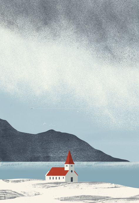 Illustration by Jen Leem-Bruggen. Inspired by Vik, Iceland Prints of this artwork are avalible on my online shop! - https://jenleembruggen.co.uk/shop/p/vik-iceland Vik Iceland, Iceland Landscape, Gig Poster, In The Middle Of Nowhere, Back Ground, Middle Of Nowhere, Landscape Illustration, Jolie Photo, Travel Art