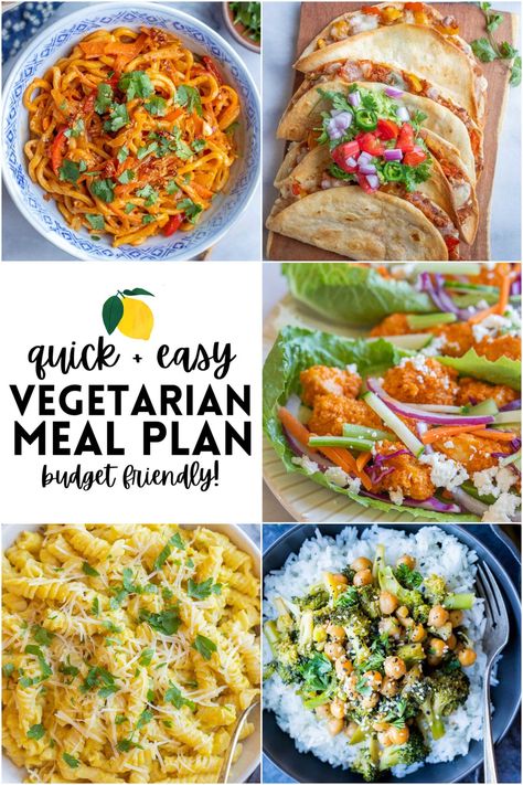 Budget Friendly Vegetarian Meal Plan - Week 26 - She Likes Food Week Of Vegetarian Meals, Poor Vegan Meals, Easy Cheap Vegetarian Meals Healthy, Quick Cheap Vegetarian Meals, Beginner Vegetarian Meal Plan, Healthy Budget Vegetarian Meals, Weekly Dinner Menu Ideas Vegetarian, Budget Meal Planning Vegetarian, Healthy Budget Friendly Vegetarian Meals