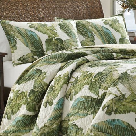 Tommy Bahama Home Fiesta Palms Cotton Reversible Quilt Set & Reviews | Wayfair Tropical Guest Room, Hawaii Bedroom, Tommy Bahama Decor, Palm Tree Bedding, Tropical Bedding Sets, Hawaiian Bedroom, Tropical Quilts, Tropical Bedding, Tropical Bedroom