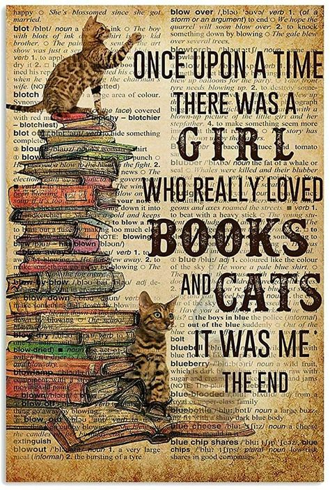 Books And Cats, Poster Book, Book Poster, Long Books, Cat Club, Book Posters, Presents For Dad, Cat Posters, Canvas Print Display