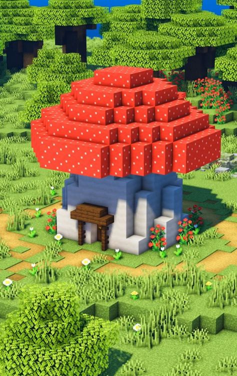 Minecraft Mushroom House, Minecraft Mushroom, Fantasy Craft, House Tutorial, All Minecraft, Holiday World, Cute Minecraft Houses, Minecraft Construction, Minecraft Inspo