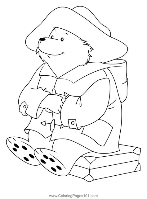 Sit Paddington Bear Coloring Page Bear Coloring Page, Bear Coloring Pages, Paddington Bear, Bear Art, Coloring Pictures, Art Activities, Free Kids, Printable Coloring Pages, Printable Coloring