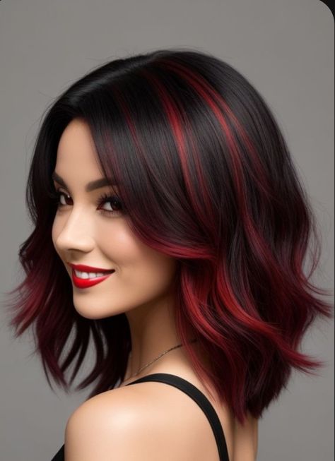 Short Hair Dye Ideas Black Women, Black And Red Short Hair, Red Ombre Hair, Hair Color Caramel, Peinados Fáciles Para Cabello Corto, Short Hair Color, Cute Hairstyles For Short Hair, Hair Dye Colors, Red Hair Color