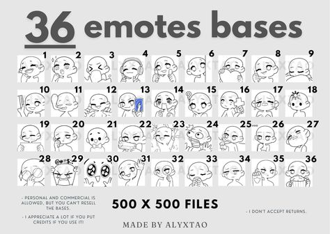 Updated Chibi Emote Base Pack for Twitch, Streamers, Discord. #emotebase #emotepack #chibi #twitch . #Emotes_Base_Free #Free_To_Use_Emote_Base #Chibi_Emotes_Base #Twitch_Emote_Base