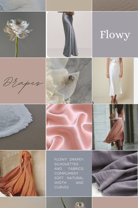 Soft Natural Mood Board Kibbe, Soft Natural Mood Board, Soft Natural Kibbe Fabrics, Soft Natural Pants, Soft Natural Kibbe, Natural Fabrics, Glow Up?, Mood Board, Fabric