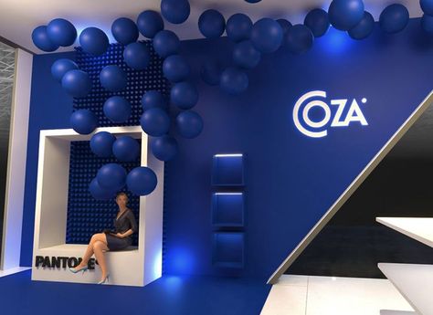 Office Opening Ceremony Decoration, Blue Booth Design, Corporate Event Backdrop Design, Photobooth Ideas For Corporate Events, Photobooth Corporate Event, Technology Event Stage Design, Experiential Marketing Events, Casino Birthday Party, Graphic Design Cv