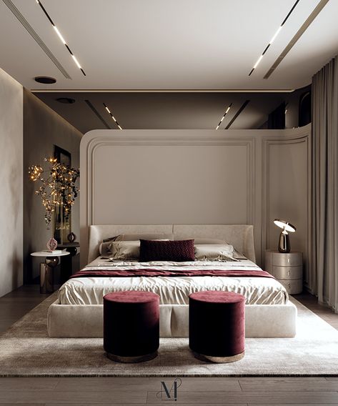 Turkey Interior Design, Bed Rooms Design Modern Luxury, Neo Classical Bedroom, New Classic Bedroom, Minimal Bedroom Design, Cafe Design Inspiration, Bedroom Seating Area, Modern Style Bedroom, Luxury Hotel Room