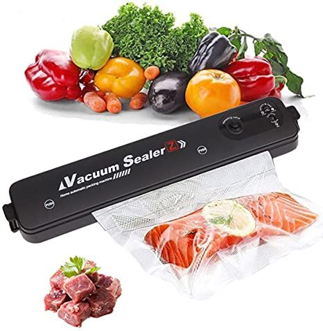 FuTaiKang Vacuum Sealer Machine, Automatic Food Sealer for Dry and Moist Food Fresh Preservation, Compact Automatic Vacuum Packing Machine with 10 BPA-free Vacuum Sealer Bags Food Saver Vacuum Sealer, Vacuum Food Sealer, Vacuum Machine, Vacuum Sealer Bags, Automatic Vacuum, Vacuum Packaging, Electric Foods, Freezer Burn, Hygienic Food