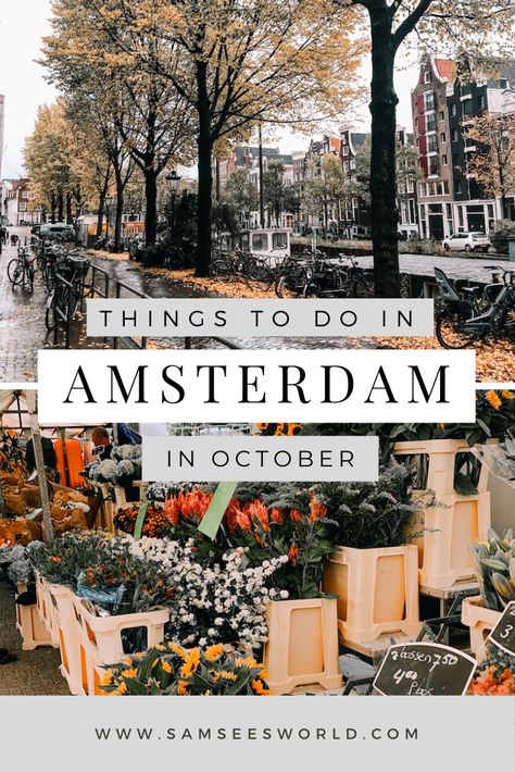 The top things to do in Amsterdam in October. October is one of Amsterdams most magical months and the perfect time to visit. The Amsterdam photography is stunning and visiting places like the Anne Frank House, Dam Square and more are amazing. #Amsterdam #Travel #Wanderlust Amsterdam In October, Amsterdam Itinerary, Amsterdam Travel Guide, Things To Do In Amsterdam, To Do In Amsterdam, Anne Frank House, Visit Amsterdam, Red Light District, Netherlands Travel