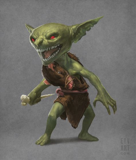 Anna Podedworna, Goblin Art, Arte Nerd, Pathfinder Character, Heroic Fantasy, Fantasy Races, Dungeons And Dragons Characters, Fantasy Monster, 판타지 아트