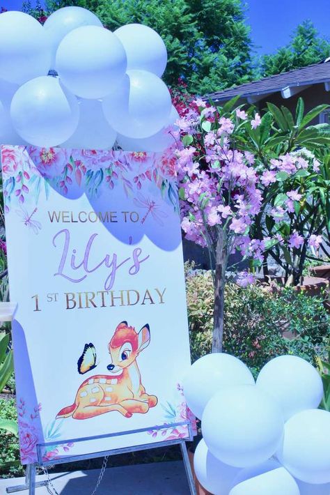 Bambi One Year Birthday, Bambi 1st Birthday Party Ideas, Bambi Birthday Party Decoration, Bambi Birthday Theme, Bambi 1st Birthday, Bambi Theme Party 1st Birthdays, Bambi Centerpieces, Bambi Decorations, Bambi First Birthday Theme