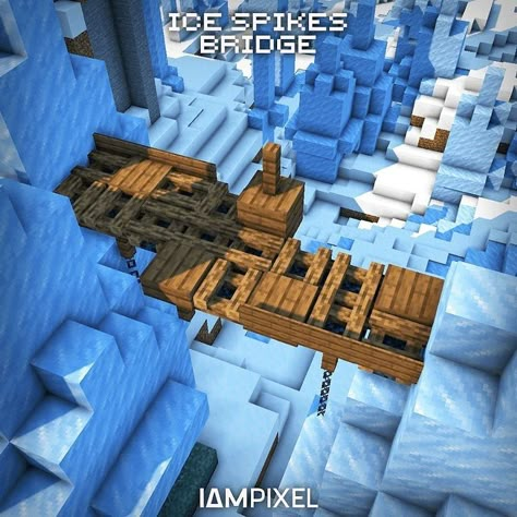 Minecraft Gradient Builds, Minecraft Tundra Village, Minecraft Snow Builds, Ice Spikes, Minecraft Blocks, Minecraft Structures, Minecraft Interior Design, Mc Ideas, Mc Builds