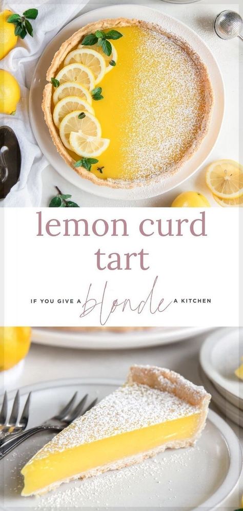 Lemon Curd Pie, Homemade Lemon Bars, Curd Tart, Lemon Curd Tart, Lemon Tart Recipe, Citrus Desserts, Lemon Sugar Cookies, Lemon Dessert Recipes, Curd Recipe