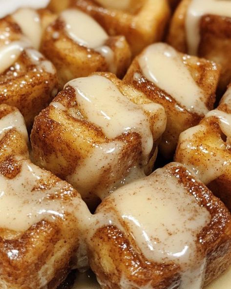 BEST RECIPE for Cinnamon Roll French Toastbites Download. - Etsy Easy Breakfast Dessert Ideas, Dinner Roll French Toast Bake, Breakfast Ideas Dinner, French Toast Recipe With Regular Bread, Cinnamon French Toast Bites Recipe, Meal Prep French Toast Sticks, Semi Homemade Breakfast Recipes, Saturday Baking Ideas, Cinnamon Roll Stuffed French Toast