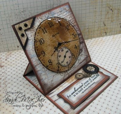 Steampunk Cards, Clock Card, Tarjetas Pop Up, Masculine Birthday Cards, Boy Cards, Easel Cards, Birthday Cards For Men, Fancy Fold Cards, Fun Fold Cards