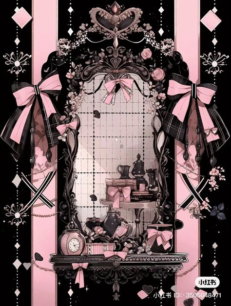 Lolíta Wallpaper, Dark Kawaii Wallpaper, Black Kawaii Aesthetic, Jirai Wallpaper, Creepy Cute Aesthetic Wallpaper, Gothic Pink Aesthetic, Drain Core Wallpaper, Goth Pink Aesthetic, Pink Goth Wallpaper