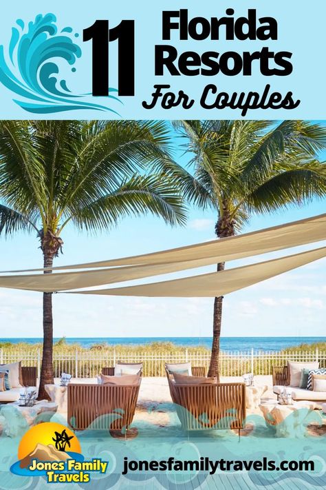 Looking for a romantic Florida getaway? We share the top 11 Florida hotels for a couples getaway. #florida #couples #honeymooners #honeymoon #anniversary Florida Day Trips For Couples, Florida Honeymoon Destinations, Florida Weekend Getaways, Florida Couples Vacation, Couples Weekend Getaway Ideas, Romantic Florida Getaway, Florida Honeymoon, Getaways For Couples, Couple Trip