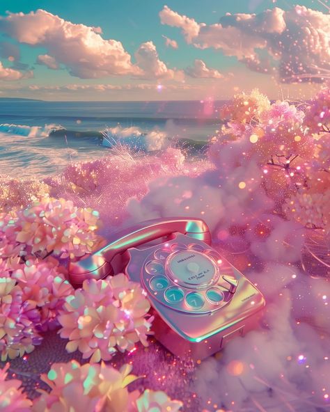 The ocean is calling 🌅🌊📲📞☎️✨✨🩷🩵 #AIVibes #AIArt #Telephone #Ocean #OceanCalling #PhoneRinging #Art #Sparkles #AIMagic #iridescent #IridescentSea #IridescentArt Ethereal Art Aesthetic, Iridescent Aesthetic, Super Hiro, Fun Beauty Products, The Ocean Is Calling, The Beach Is Calling, Beach Is Calling, Glitter Photography, Castle Decor