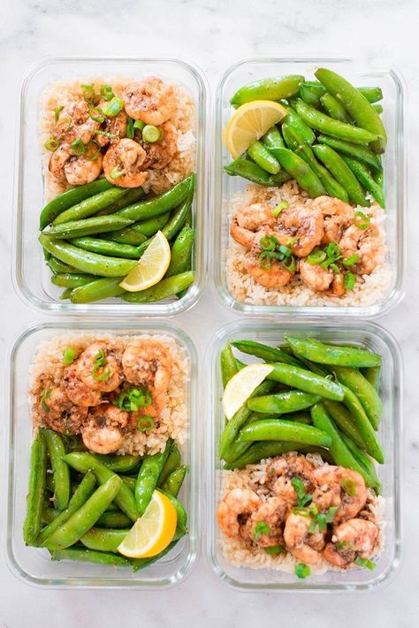 Healthy Shrimp Meal Prep | This shrimp recipe is super easy to make and it makes dinner prep very easy | A Sweet Pea Chef Healthy Shrimp Meal Prep, Shrimp Meal Prep, Quick Meal Prep, Shrimp Dinner, Healthy Shrimp, Dinner Prep, Makanan Diet, Prepped Lunches, Shrimp Recipe