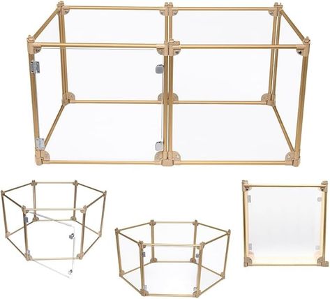 Amazon.com : Front Row Foldable Dog Playpen Pen, Durable Indoor Outdoor Portable Crate Kennel Safe Accessories for Puppy, Cat, Bunny, Pet with Clear Transparent Panels and Aluminum Rods (Gold, 6-Panel) : Pet Supplies Bunny Pet, Puppy Pens, Pet Playpen, Dog Playpen, Front Row, Outdoors Adventure, Indore, Interior Exterior, Indoor Outdoor