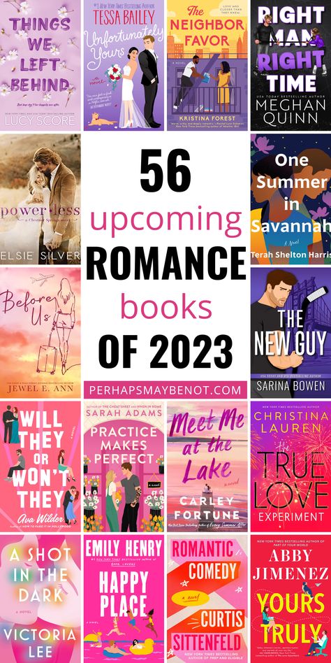 2023 is already shaping up to be a great year for romance novels, with some truly amazing upcoming releases! Whether you adore heart-fluttering love stories, spicy tales filled with passion and intrigue, or laugh-out-loud romantic comedies, there’s something for everyone on this list of 56 Exciting New Romance Books of 2023. From authors who are long-time romance favorites to debut authors making waves in the genre, get ready to add a few new favorite books to your shelf! 2024 Romance Books, New Books 2024, New Book Releases 2024, Books Of 2023, New Romance Books, Romance Books To Read, Book Friends, 2024 Books, Beach Reads