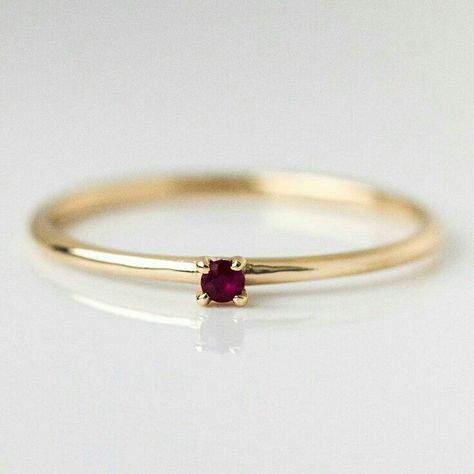 Layering Rings, Ruby Birthstone, Gold Rings Simple, Layered Rings, Rings Gemstone, Solid Gold Band, Gold Rings Jewelry, Gold Rings Fashion, Gold Ring Designs