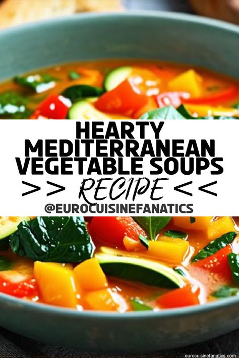 Warm your soul with these 7 hearty Mediterranean vegetable soup recipes that promise comfort, flavor, and a delightful twist in every bowl. Discover the secrets within!
 #europeancuisine #authentic #european #cuisine #italianfood #frenchfood #greekfood #homecooking #authenticrecipes #recipes European Vegetable Dishes, Mediterranean Diet Soups, Mediterranean Diet Soup, Mediterranean Soup Recipes, Mediterranean Soup, Lemon Pesto, Hearty Vegetable Soup, Vegetarian Soup Recipes, Chickpea Soup