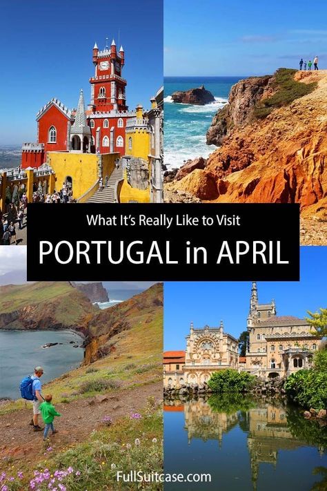 What is it like to visit Portugal in April. Plus seasonal travel tips for Portugal in spring. Spring In Portugal, Spain In April, Portugal In April, Portugal Albufeira, Southern Portugal, April Weather, Spring Bucket List, Backpacking Spain, Portugal Trip