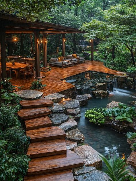 Easy Outdoor Projects, Dream Life House, Stone Walkway, May Day, Dream House Rooms, Backyard Living, Fantasy House, Dream Backyard, Forest House