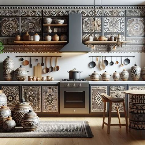 African Style Kitchen, Afrocentric Kitchen, Arabic Kitchen, Afro Bohemian, Grub Hub, Spanish Style Kitchen, African Interior Design, African Architecture, Ukrainian Style