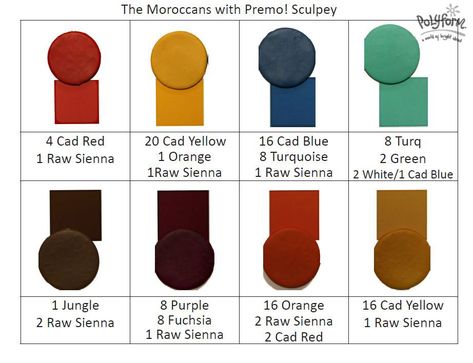 Maroon Polymer Clay Recipe, Polymer Necklace, Best Polymer Clay, Clay Recipes, Moroccan Colors, Polymer Clay Recipe, Color Mixing Chart, Diy Earrings Polymer Clay, Moroccan Jewelry