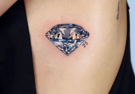 Tattoo Ideas Diamond, Diamond Tattoo Designs For Women, Cute Diamond Tattoo, Tattoo Ideas Female Diamond, Diamond Tattoo, Realistic Diamond Tattoo, Ruby Tattoo, Diamond Tattoo Designs, Sparkle Tattoo