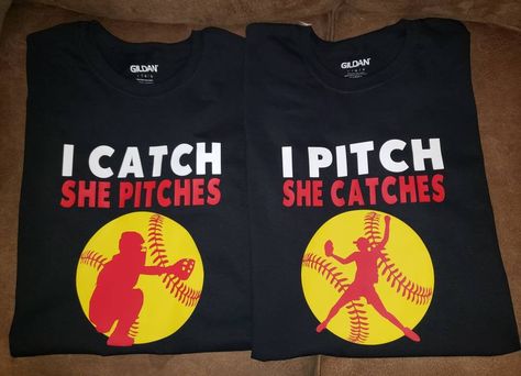 Softball Pitcher Hairstyles, Softball Pitcher Shirts, Softball Must Haves, Softball Catcher Pictures, Softball Catcher Quotes, Easy Press Projects, Softball Clothing, Softball Tshirts, Funny Softball Shirts