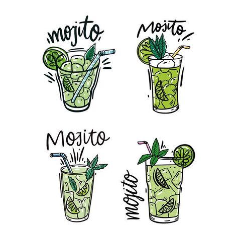 Mojito Drawing, Mixology Tattoo, Mojito Illustration, Mojito Tattoo, Creative Photography Poses, Mango Mojito, Mojito Cocktail, Cocktail Photography, Cocktail Art