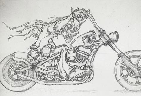 Tattoos American Traditional, Motorcycle Art Painting, Harley Davidson Artwork, Biker Tattoos, Motorcycle Drawing, Harley Davidson Art, Bike Drawing, Cartoon Character Tattoos, Tattoo Zeichnungen