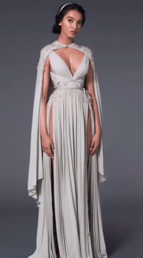 Persephone Collection, Greek Dress, Goddess Outfit, Paolo Sebastian, Dakota Fanning, Fantasy Dresses, Goddess Dress, Fantasy Gowns, Fairytale Dress