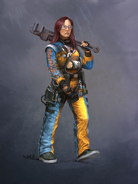 ArtStation - CyberPunk 2077 Aldecaldos Gang, Stefan Kopinski Cyberpunk Engineer Character, Cyberpunk Civilian, Gang Concept Art, Sci Fi Engineer, Stefan Kopinski, Cyberpunk 2077 Concept Art, Cyberpunk Ttrpg, D20 Modern, Apocalypse Survivor