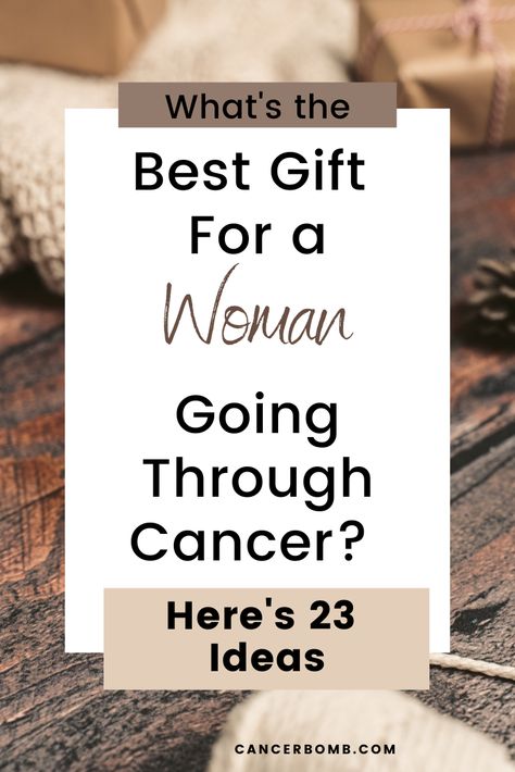 Presents wrapped in tan paper tied with a red string sitting in a livingroom.  Text says what's the best gift for a woman going through cancer?  Here's 23 Ideas. Gift Ideas For Someone Going Through Chemo, Gift Basket Ideas For Someone Going Through Chemo, Gift Ideas For Chemo Patients For Women, Chemo Support Quotes, Last Day Of Chemo Signs Ideas, Chemo Gift Baskets For Women, Care Packages For Chemo Patients, Gift Basket For Chemo Patient, How To Help Someone Going Through Chemo