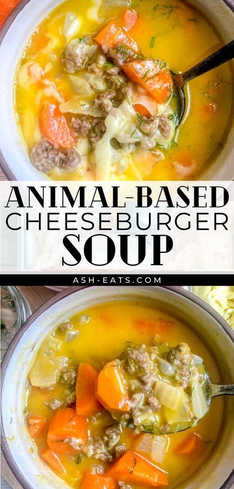 Bone Broth Meal Ideas, Meals With Bone Broth, Animal Based Soup Recipes, Carnivore Ground Beef Soup, Animal Based Recipes Dinners, Animal Based Ground Beef Recipes, Animal Based Soup, Animal Based Diet Desserts, Animal Based Eating