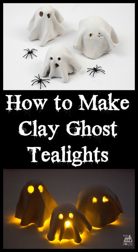 Spooky Diy Halloween Decor, Clay Ghost, Clay Crafts For Kids, Halloween Clay, Kids Clay, How To Make Clay, Theme Halloween, Easy Ideas, Fun Crafts For Kids