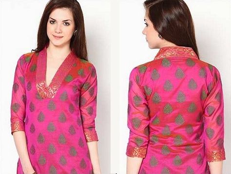 25 New Kurti Neck Designs For 2018 In India High Neck Kurti, V Neck Kurti Design, Kameez Neck Designs, Salwar Neck Patterns, Salwar Kameez Neck Designs, Churidar Neck, Salwar Neck Designs, Churidar Neck Designs, Gala Design