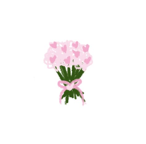 Cute Love Widgets, Cute Bouquet Drawing, Pink Flower Drawing Aesthetic, Single Flower Drawing Simple, Bouquet Pfp, Draw Bouquet Of Flowers, Flower Bouquet Aesthetic Drawing, Pink Doodles Aesthetic, Aesthetic Flower Icon