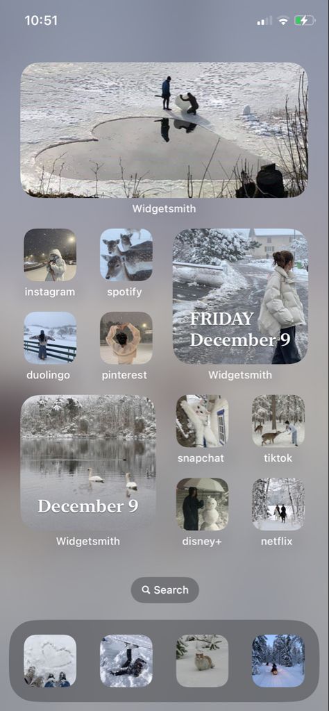 Winter Phone Theme Aesthetic, Winter Homescreen Layout, Christmas Laptop Wallpaper Aesthetic, Winter Aesthetic Wallpaper Iphone, Christmas Homescreens, Winter Home Screen, Vlogmas Ideas, Home Screen Inspiration, Winter Homescreen