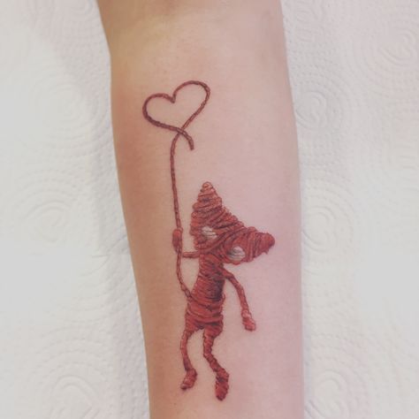 Yarny unravel tattoo Unraveling Tattoo, After Tattoo, Gaming Tattoo, Tattoos Ideas, To Wait, Rose Tattoo, Tattoo Style, Tattoo Images, Cute Tattoos