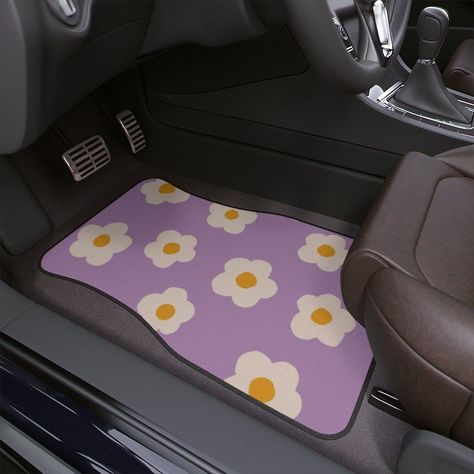 Kawaii Car Floor Mat,Aesthetic Flower Car Floor Mat,Cute Y2K Car Accessories,Girly Car accessories,cute interior car decor,purple car mat -  #AccessoriesCute #AccessoriesGirly #Car #decorpurple #Floor #Flower #interior #Kawaii #Mat #MatAesthetic #MatCute #y2k Car Floor Mats Cute, Cute Decorated Car Interior, Lilac Car Interior, Purple Car Decorations, Purple Car Interior Aesthetic, Cute Car Mats, Purple Car Decor, Purple Car Interior, Y2k Car Interior